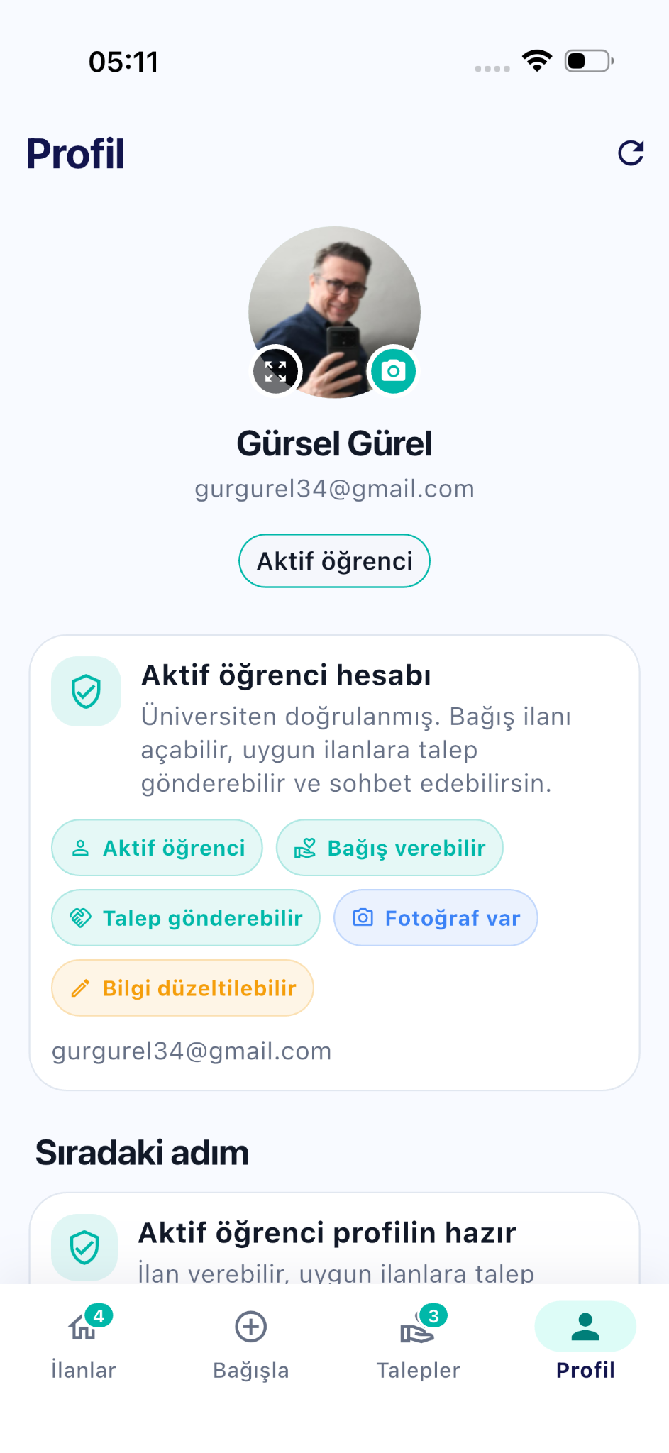 Senkullan profil ekranı